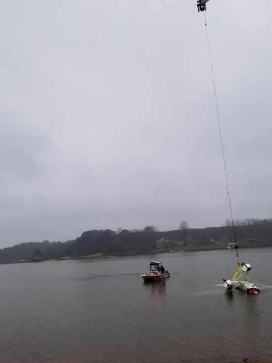 Specialty recovery crane project in Lake Norman North Carolina