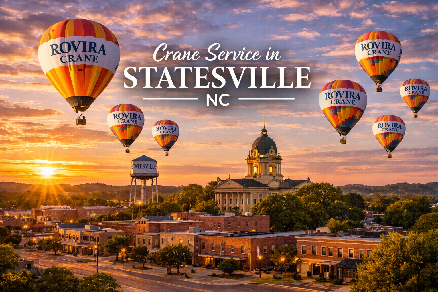 Crane service in Statesville NC skyline image